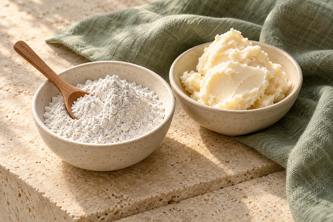 Argile blanche et beurre de karité pour des soins maison